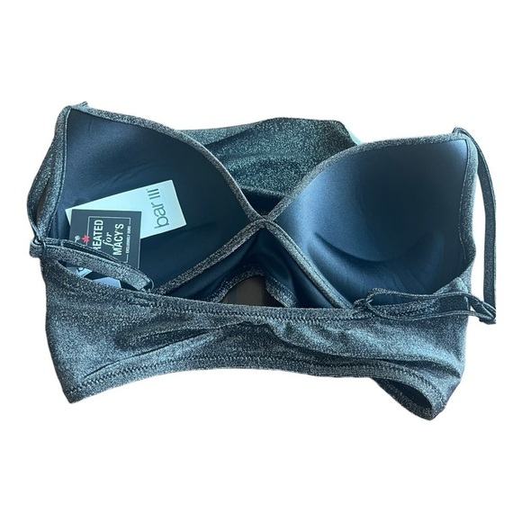 Bar Iii Shimmer Core Solids Cowl Neck Tankini Cross Front Black Size Small NEW - Picture 9 of 10